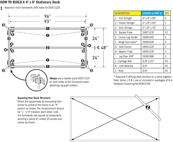 Dock Edge Stationary Dock Anchor Tie Down Corner, Galvanized - Image 3