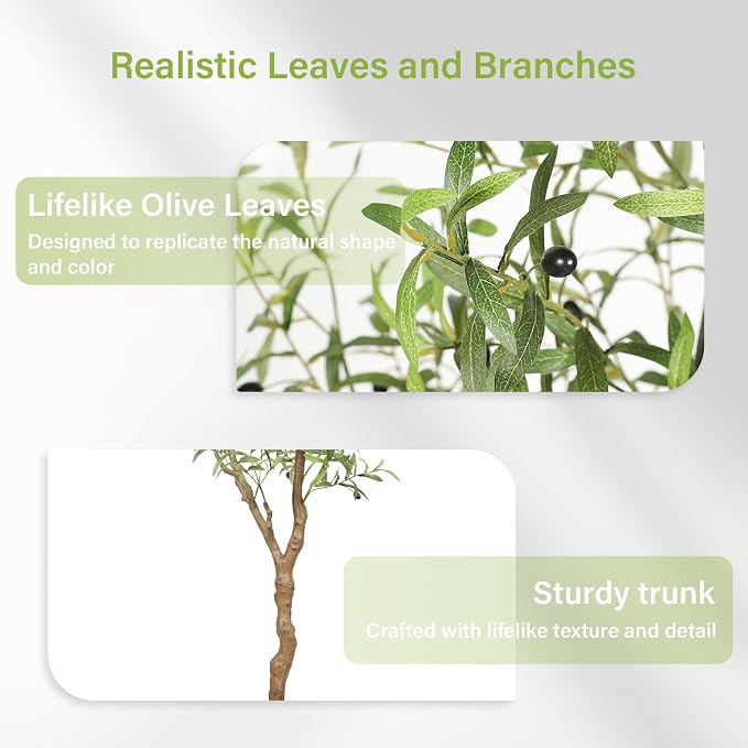 FEELEAD 6FT Faux Olive Tree - Image 3