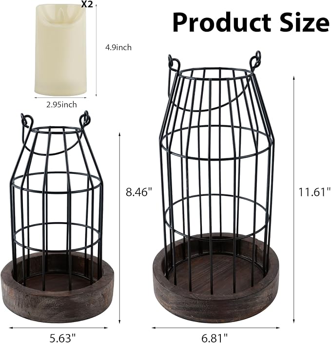 Farmhouse Lantern Decor Rustic Home Decor Lantern - Image 3