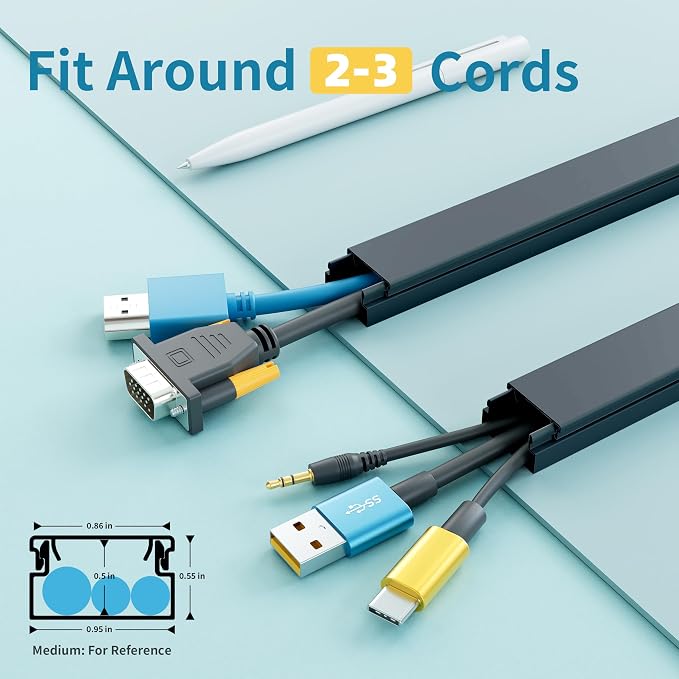 Delamu Cord Hider, 100in Self-Adhesive Cord Cover Kit - Image 2