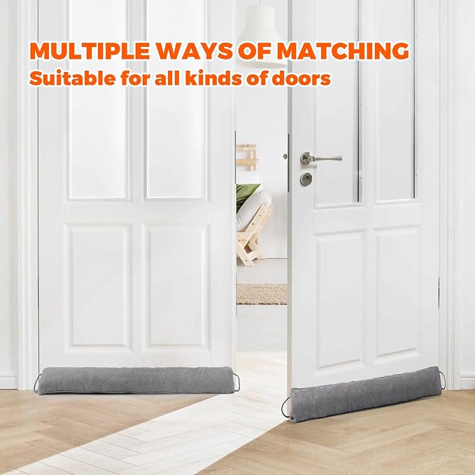 Holikme Weighted Door Draft Stopper, Heavy Duty Under Door Draft Blocker Bottom - Image 5