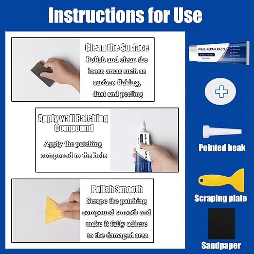 Practical and Versatile Wall Mending Tool Kit Including Sanding Sponge - Image 5