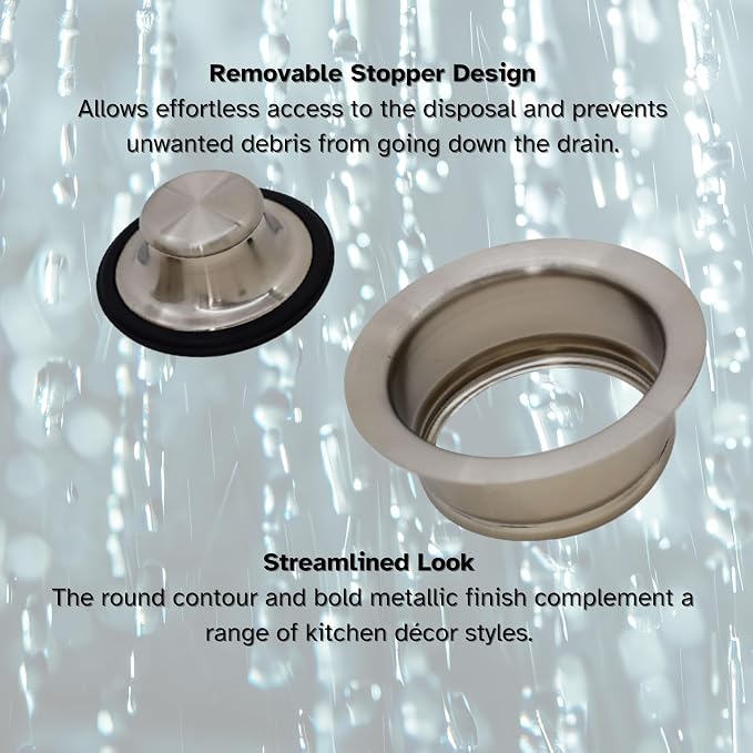 Westbrass A2089-07 4-1/4" Kitchen Sink Waste Disposal Drain Flange and Stopper - Image 6