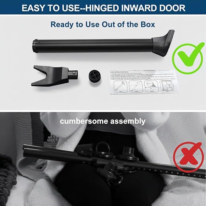 Rerishom 2 Pack Door Security Bar, Heavy Duty Door Stopper Jammer | Locking - Image 8