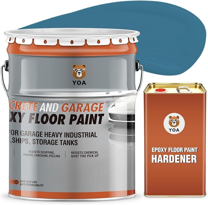 YOA Epoxy Floor Paint Kit, 4 Gallon Lake Blue - Image 8