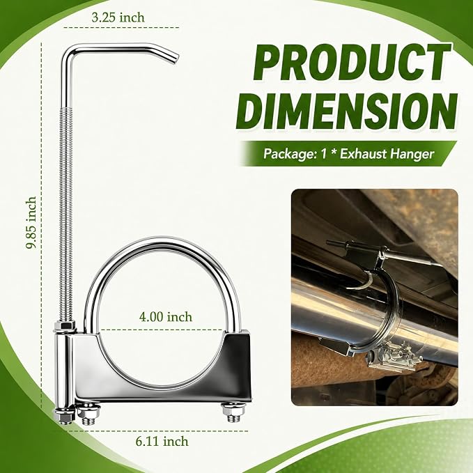 4 Inch Exhaust Hangers, Heavy Duty Adjustable 4 Exhaust Clamp - Image 2