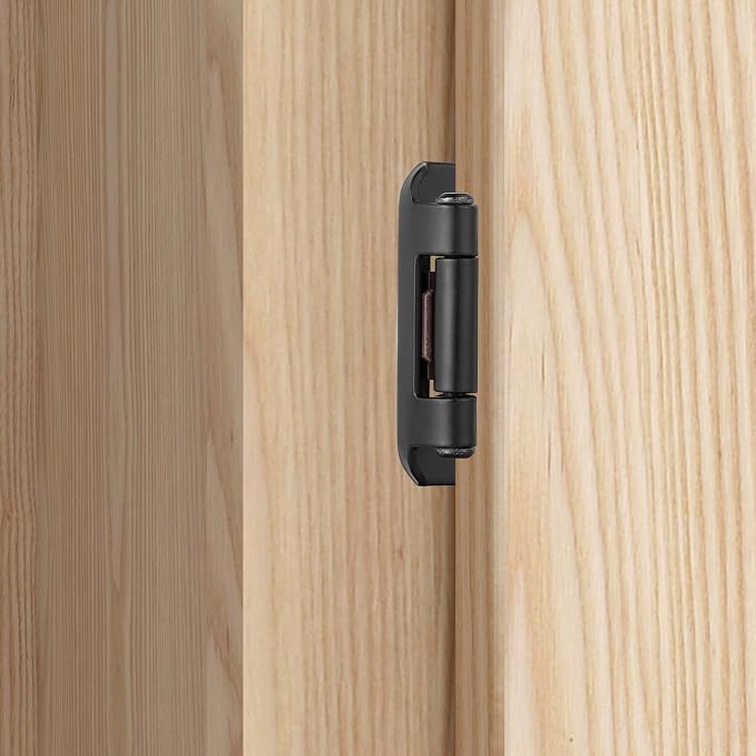 Matte Black Cabinet Hinges, 1/2” Overlay, 4 Pack | - Image 3