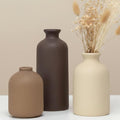 Small Ceramic Vase Set of 3, Modern Boho Farmhouse Flowers Vases | Decorative by Veklray