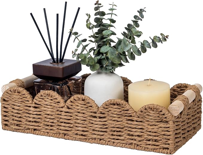 CubesLand Toilet Paper Storage Basket Organizer, Small Wicker Decor Basket | by CubesLand