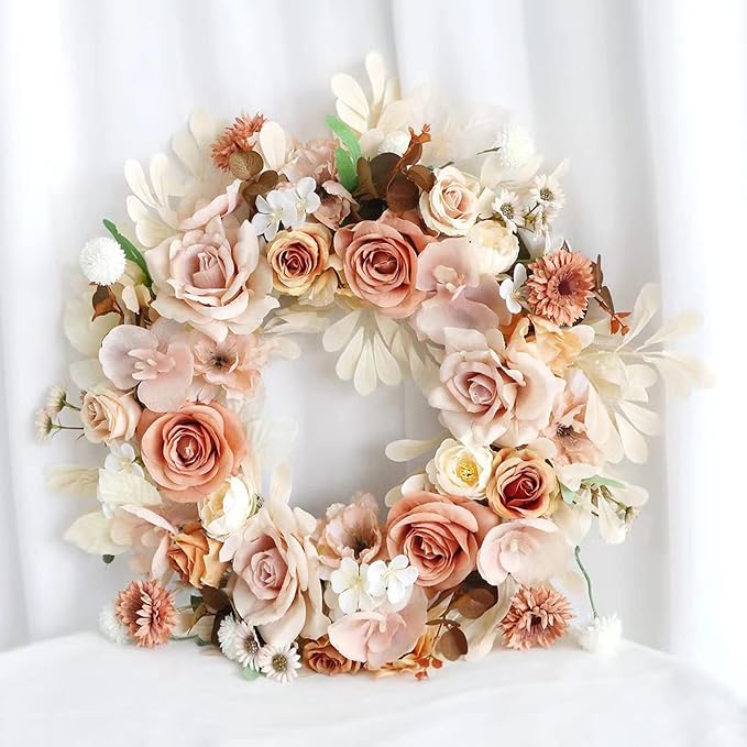 FACINOC Roses Artificial Flowers Dusty Nude Fake Flower - Image 3