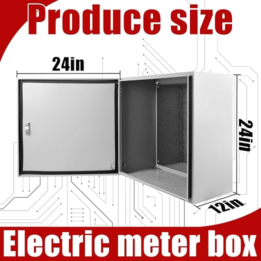 Electrical Box 24 x 24 x 12 Inch Indoor Outdoor Electrical Enclosure Box Steel - Image 2