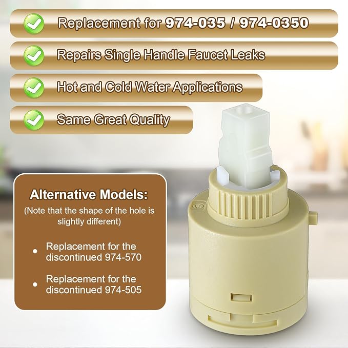 Enhon Single Lever Ceramic Disk Cartridge Compatible - Image 6