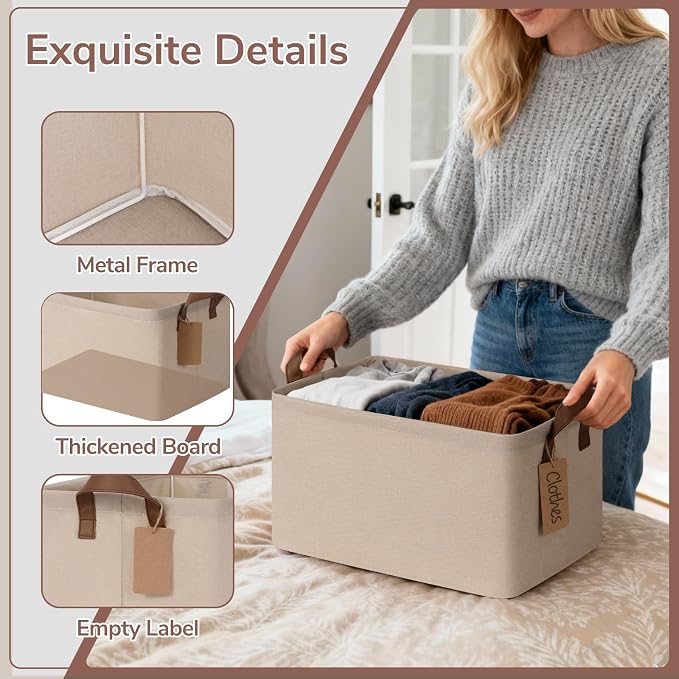 CHICVITA 4 Pack Fabric Storage Bins - Image 5