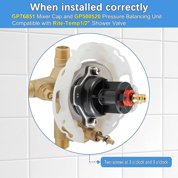GP76851 Mixer Cap and GP500520 Pressure Balancing Unit, Compatible - Image 7
