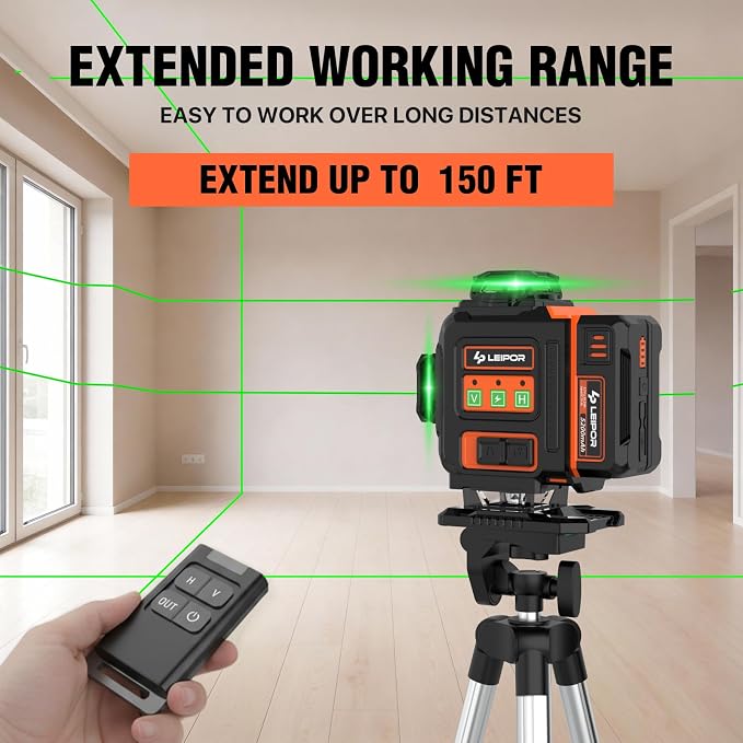 LEIPOR 4x360 Green Laser Level, 16-Line Self-Leveling Kit - Image 7