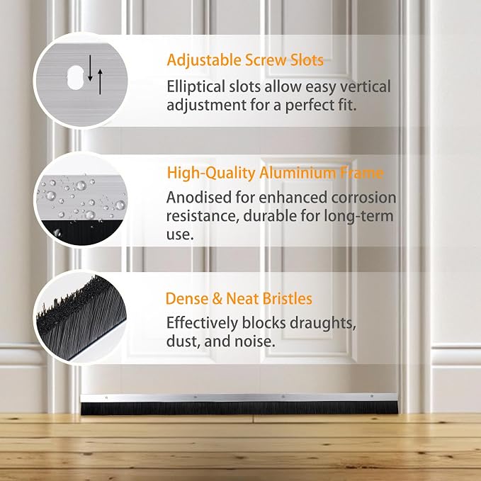 7 Sets Retsun Garage Door Brush Seal, 1 1/2" x 39.37" Brush Door Sweep - Image 6
