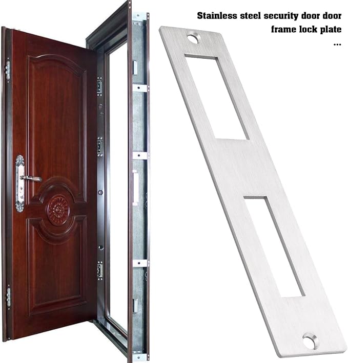 1Pc Door Flat Strike Plate Stainless Steel Plate 172mm x 33.7mm - Image 2