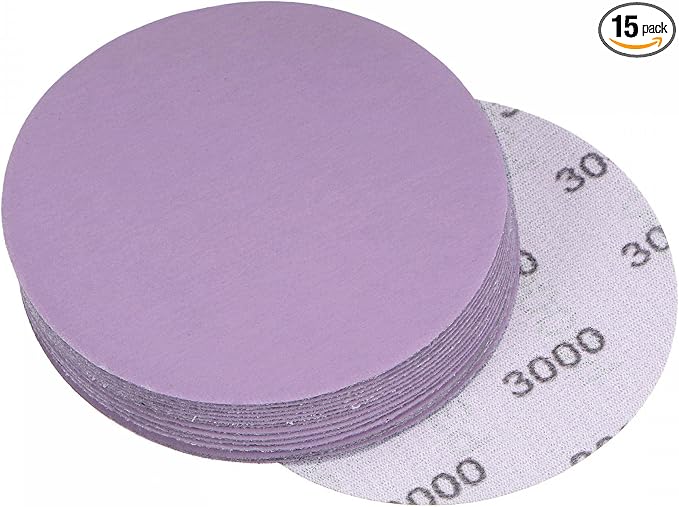 uxcell 15Pcs 4-Inch Purple Sanding Discs 3000 Grits Hook and Loop Professional by uxcell