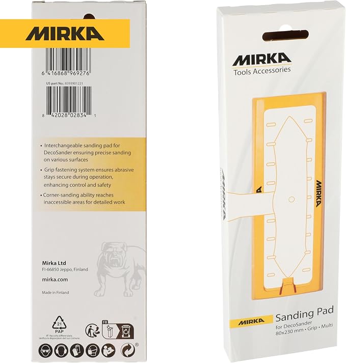 Mirka DecoSander 3×9 in Sanding Pad – Rectangular Grip Backing Plate - Image 8