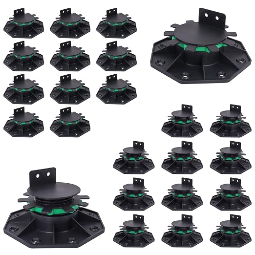 24 Pack Adjustable Deck Support Pedestals, 1-9/16" to 2-3/8" Height | Deck by MCCKLE
