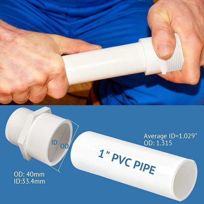1 Inch Male Thread PVC Fittings White 2-Way PVC Pipe Coupling Adapter Connectors - Image 3