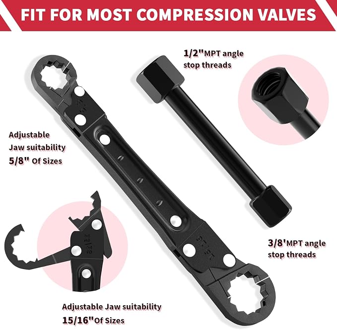 Plumbing Tools Angle Stop Wrench Kit - Image 3