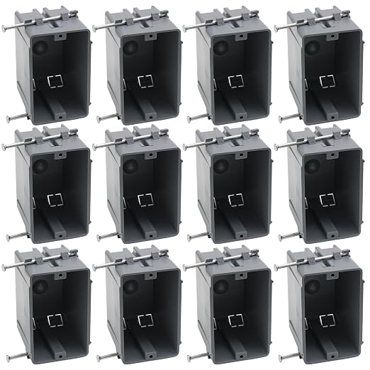 18 Cu in Single Gang New Work Electrical Outlet Box | 1 Gang Wall Outlet Box by HUIXHAO