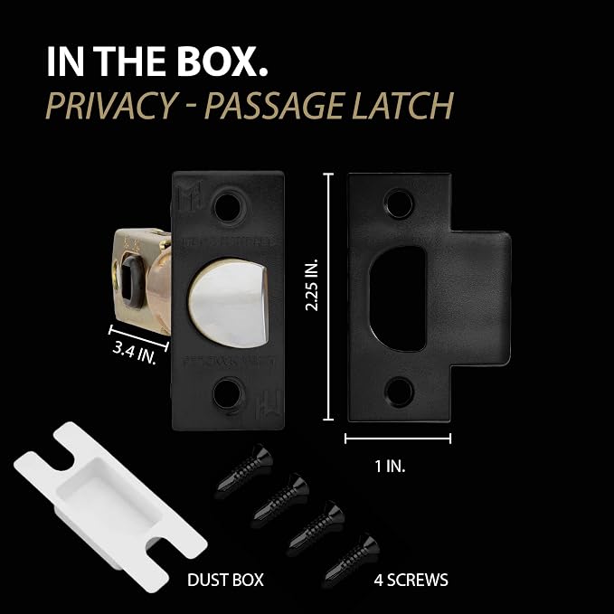 Privacy Square Latch Matte Black - Image 3