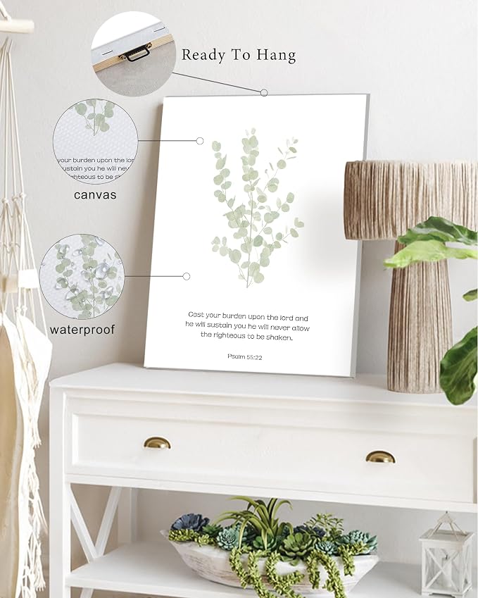 Drsoum Bible Verses Inspirational Scripture Framed Wall Art Botanical Plant - Image 3