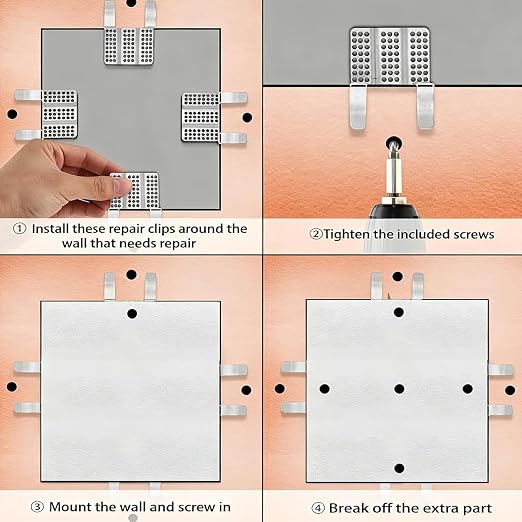 Drywall Repair Clips for 1/2 & 5/8 Inch Panels, Heavy Duty Stainless Steel - Image 6