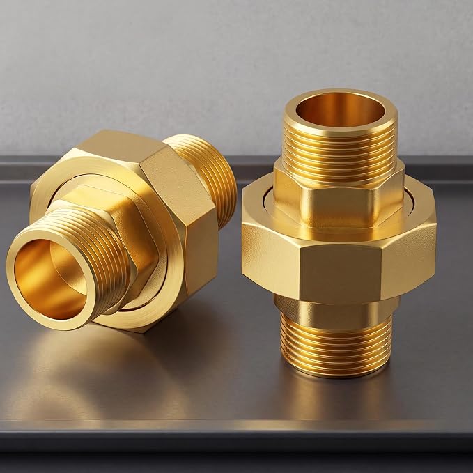 GASHER 5PCS 1/2"MNPT Brass Union Pipe Fitting | 1/2 Inch Male x 1/2 Inch Male - Image 9