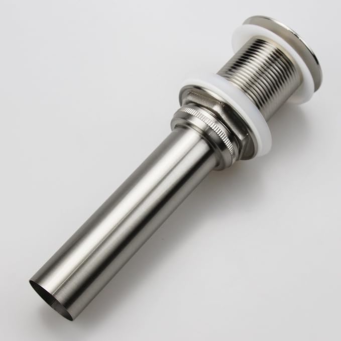 Bathroom Sink Pop Up Drain Without Overflow, Small Cap, Brushed Nickel - Image 2