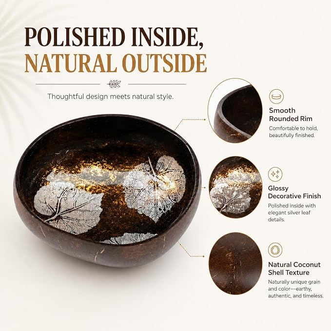 Natural Coconut Bowl Key Decorative - Image 3