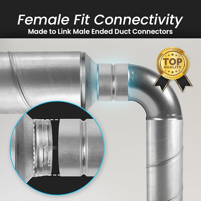 Repa Market 6 Inch Metal Duct Coupler/Galvanized Steel Vent Pipe - Image 3