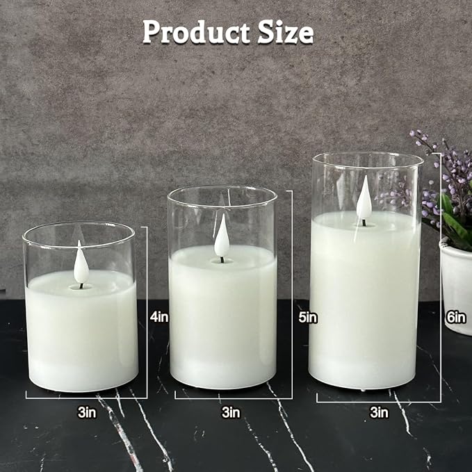 Glass Rechargeable LED Flickering Flameless Candles - Image 6