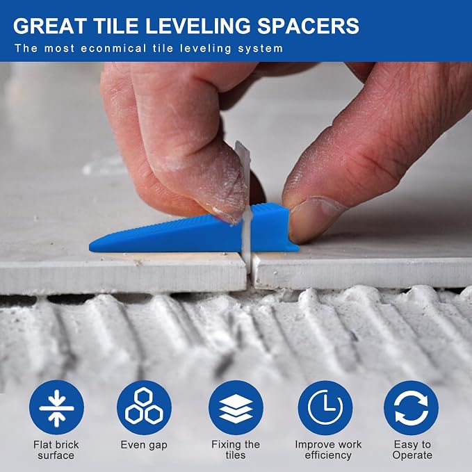 Tile Leveling System 1/16" Spacers Tile Leveler clips 2000pcs DIY Tile Leveling - Image 6