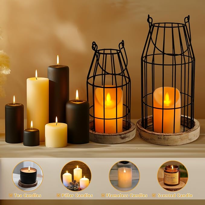 Farmhouse Lantern Decor Rustic Home Decor Lanterns - Image 4