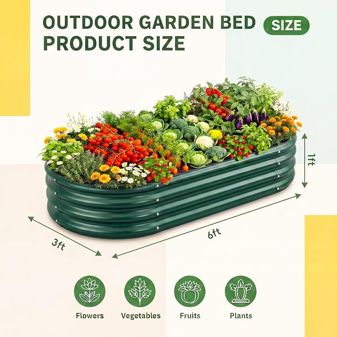 Land Guard 2 Pcs 6ft Metal Raised Garden Bed - Image 2