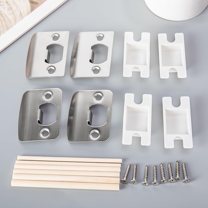 4 Pack Door Latch Strike Plate, Standard Door Lock Strike Plate Repair Kits | - Image 7