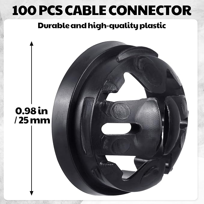 100 Pcs 3/8" Button Connector | Non‑metallic Push‑in Nm Cable Connector - Image 2