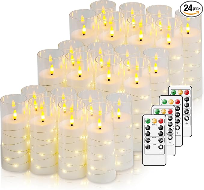 Nimiko Flickering Flameless LED Candles, Battery Operated Candles 24 Pcs by Nimiko