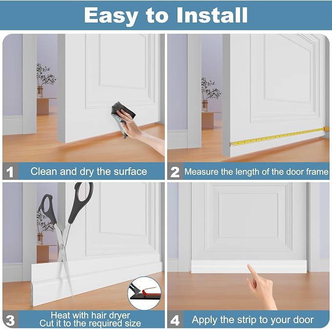 5 Pack Door Draft Stopper, Door Sweep - Image 8