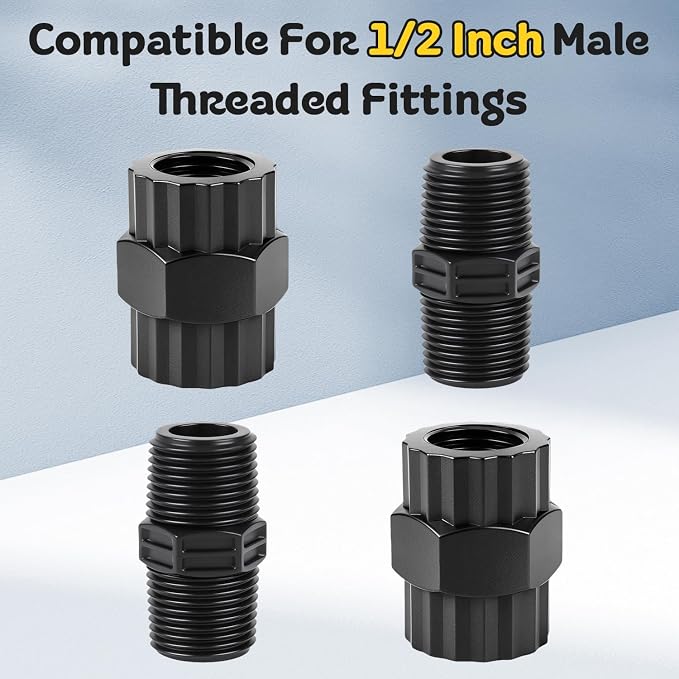 10 Pieces Double Female Pipe Thread Head Pipe Riser, Drip Irrigation 1/2 Inch x - Image 3