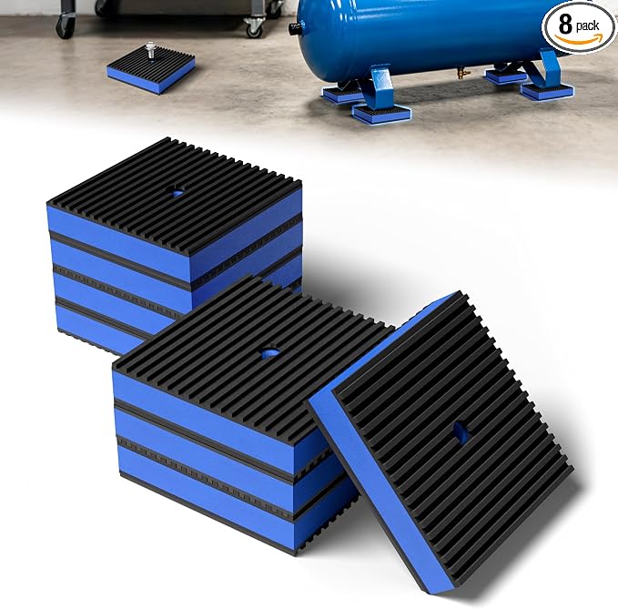 8 Pack 4 x 4 Inch Anti Vibration Pads, Rubber Isolation Pads | Anti Vibration by Unknown