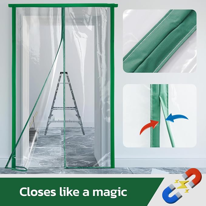 Magnetic Zippered Dust Barrier Door Cover - Image 3
