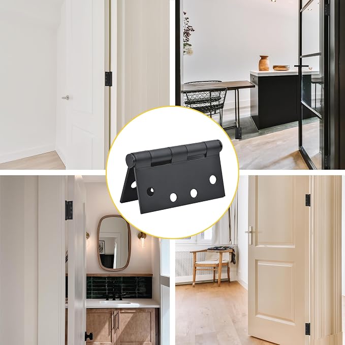 Matte Black Heavy Duty Door Hinge 4 X 4 Inch Commercial Hinges Square Corners - Image 6