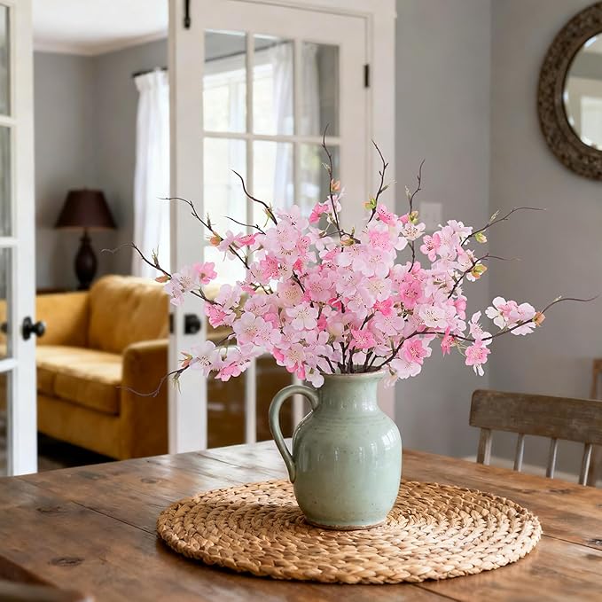 INXUGAO Artificial Cherry Blossom Branches Decor 12 PCS Fake Flowers Indoor | - Image 7