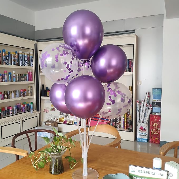 ZJDHPTY 4Set Purple Balloon Stand Table Centerpieces Party Decor | Birthday - Image 5