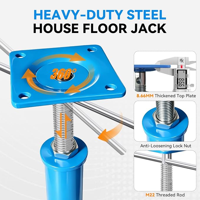 7" - 11" House Jacks for Leveling, 4 Pack Screw Jacks Post | 10000 Max Load - Image 3
