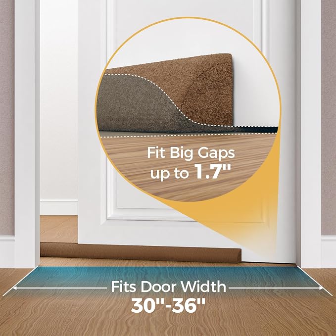 Augblinds Double-Sided Door Draft Stopper, Adjustable 36 Inch, Fits 30-36 Inch - Image 4
